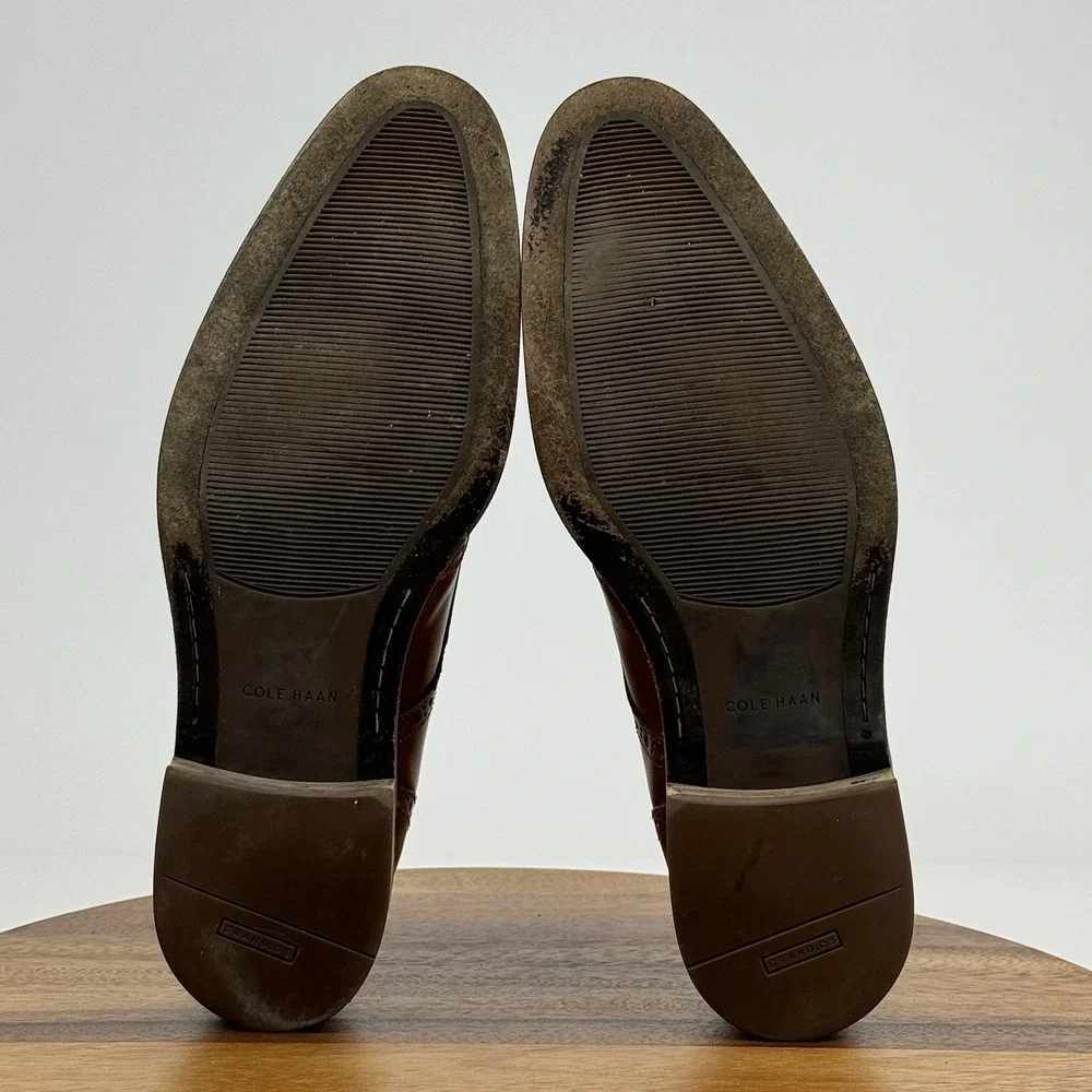 Mens Cole Haan Grand Os Madison Brown Leather Wingtip‎ Dress Oxfords Size 11.5 M